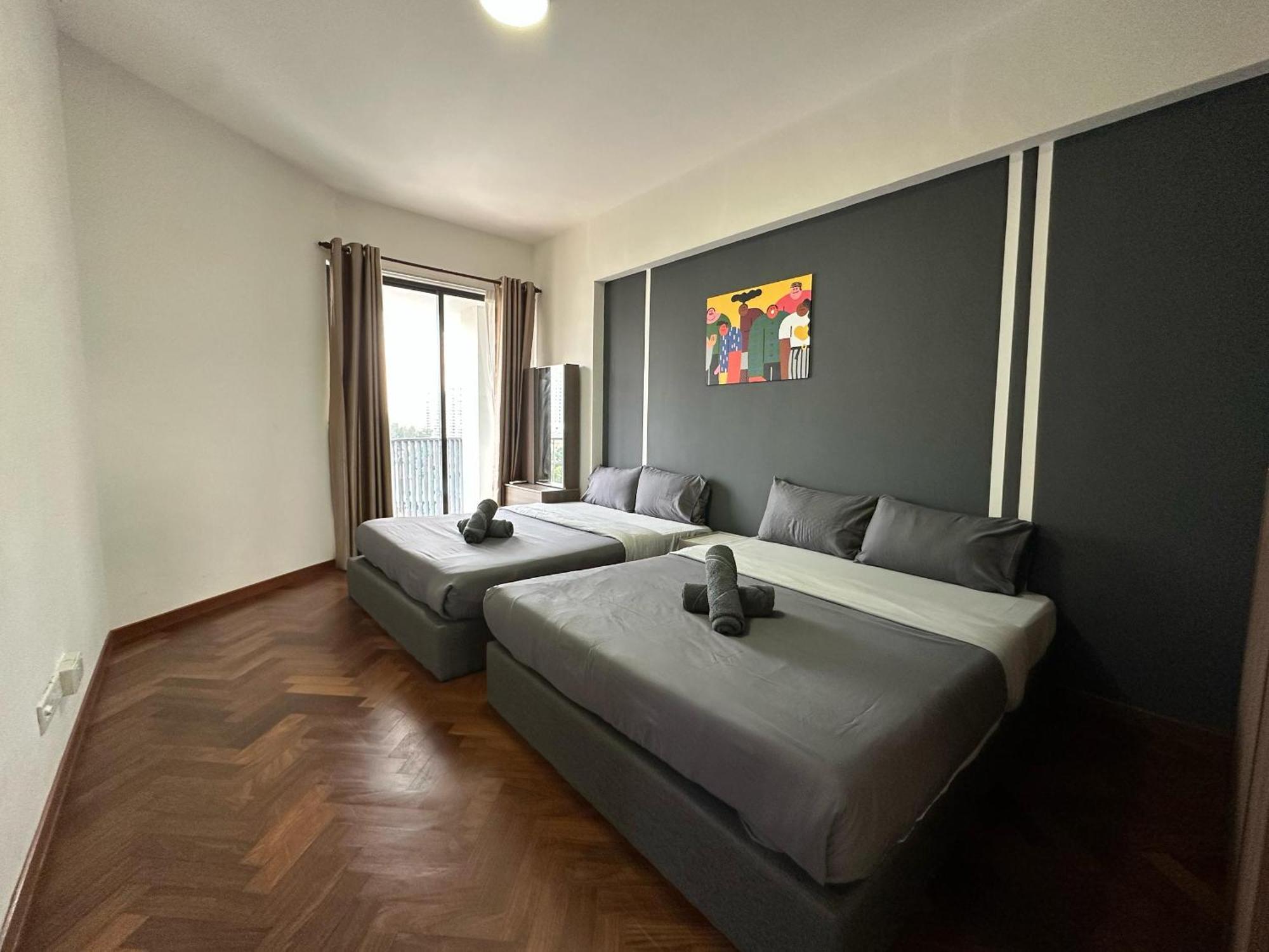Apartment New 4queen Bed 3 2cp Near Gurney With Tvbox And Ktv Set